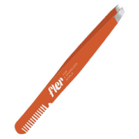 EYEBROW TWEEZER WITH COMB ORANGE