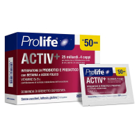 ACTIVE+ 25 MILIARDI E 4 CEPPI INTEGRATORE DI PROBIOTICI E PREBIOTICO CON BETAINA E ACIDO FOLICO BUSTINE