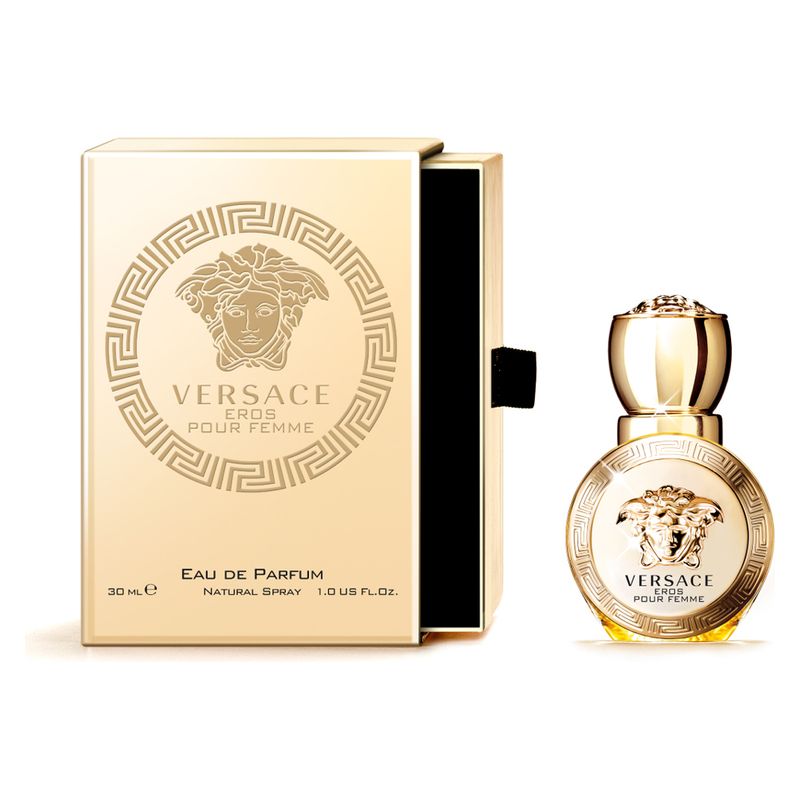 Versace Eros Pour Femme, Eau de Parfum Donna, 30 ml Spray, Profumo femminile floreale, legnoso e muschiato, idea regalo per lei