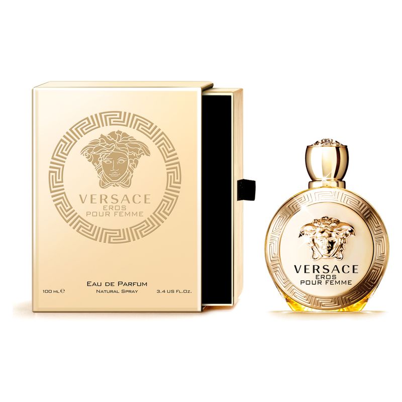 Versace Eros Pour Femme, Eau de Parfum Donna, 100 ml Spray, Profumo Floreale Legnoso Muschiato, Intenso e Sensuale