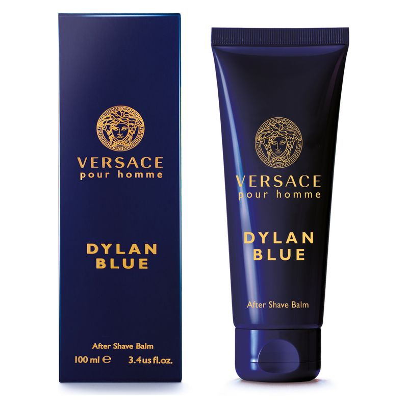 Versace Pour Homme Dylan Blue, Balsamo Dopobarba Uomo, 100 ml, Fragranza Aromatica Fougère, Balsamo Idratante e Lenitivo per la pelle dopo la rasatura