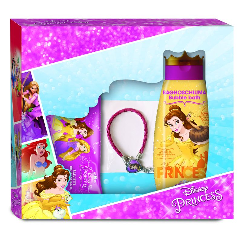 Bambini Princess Cofanetto Belle Bagno 100 Ml + Salviette + Braccialetto