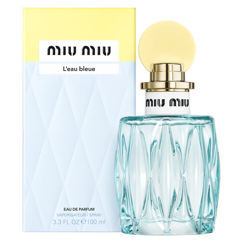 Miu Miu L'eau Bleue, Eau de Parfum Donna, 100 ml Spray, Fragranza Floreale Verde, Profumo fresco con note di Mughetto e Muschio Bianco Miu Miu L'eau Bleue, Eau de Parfum Donna, 100 ml Spray, Fragranza Floreale Verde, Profumo fresco con note di Mughetto e Muschio Bianco