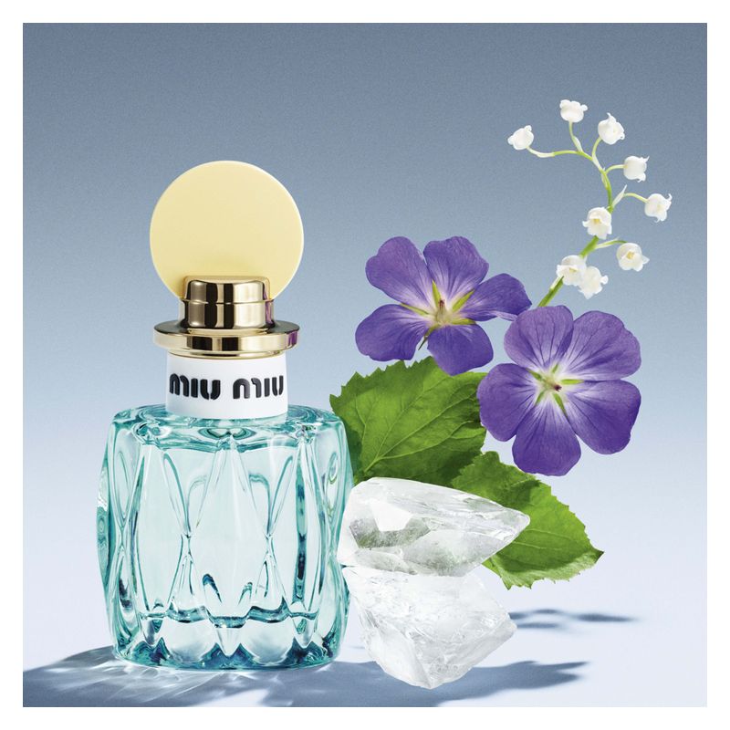 Miu Miu L'eau Bleue, Eau de Parfum Donna, 100 ml Spray, Fragranza Floreale Verde, Profumo fresco con note di Mughetto e Muschio Bianco Miu Miu L'eau Bleue, Eau de Parfum Donna, 100 ml Spray, Fragranza Floreale Verde, Profumo fresco con note di Mughetto e Muschio Bianco