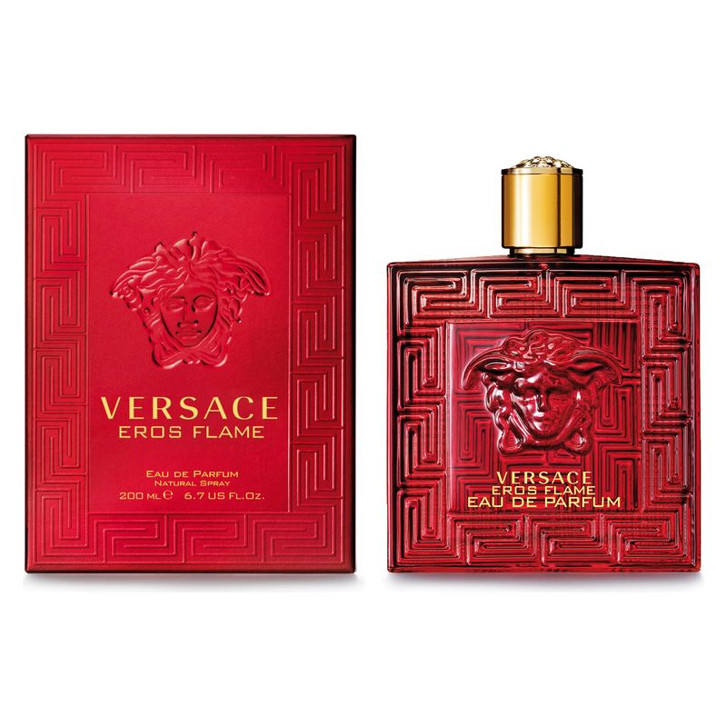 Versace Eros Flame, Eau de Parfum Uomo, 200 ml Spray, Profumo maschile intenso e passionale, Fragranza legnosa speziata Versace Eros Flame, Eau de Parfum Uomo, 200 ml Spray, Profumo maschile intenso e passionale, Fragranza legnosa speziata