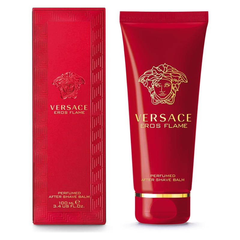 Versace Eros Flame Perfumed After Shave Balm, Dopobarba Uomo, 100 ml, Balsamo Dopobarba Idratante, Fragranza Legnoso Speziato Versace Eros Flame Perfumed After Shave Balm, Dopobarba Uomo, 100 ml, Balsamo Dopobarba Idratante, Fragranza Legnoso Speziato