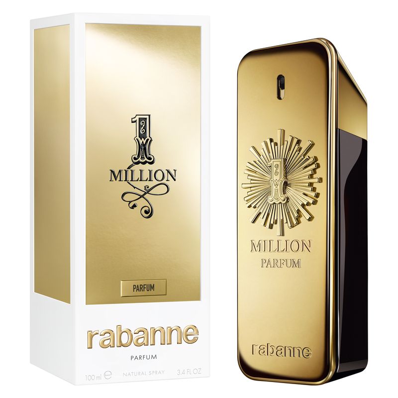 Rabanne 1 Million Parfum, Parfum Uomo, 100 ml Spray, Fragranza maschile audace e intensa, Profumo maschile al cuoio floreale e note solari