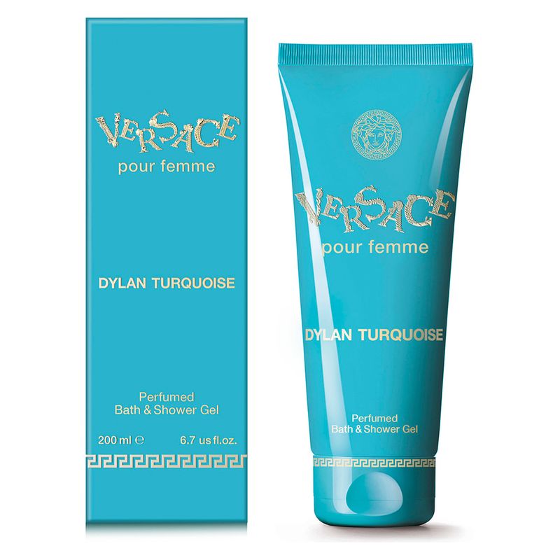 Versace Dylan Turquoise Pour Femme, Gel Doccia Profumato Donna, 200 ml, Bagnoschiuma Idratante, Fragranza Floreale Legnosa Versace Dylan Turquoise Pour Femme, Gel Doccia Profumato Donna, 200 ml, Bagnoschiuma Idratante, Fragranza Floreale Legnosa