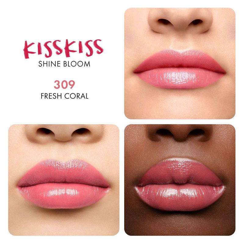 Guerlain Kisskiss Shine Bloom - Rossetto Brillante Con Il 95% Di Ingredienti Di Origine Naturale