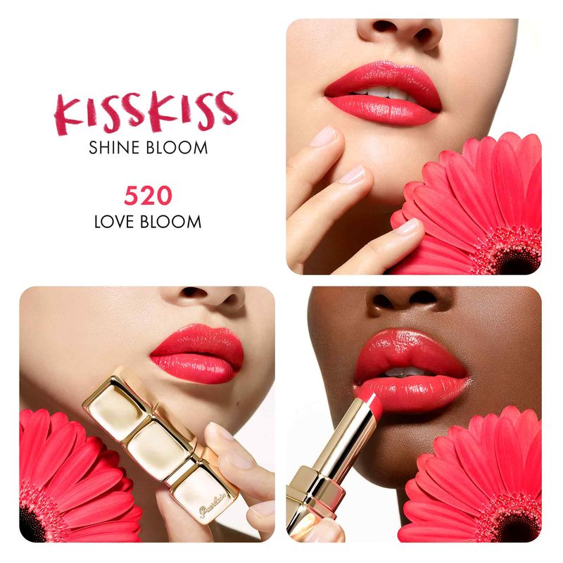 Guerlain Kisskiss Shine Bloom - Rossetto Brillante Con Il 95% Di Ingredienti Di Origine Naturale