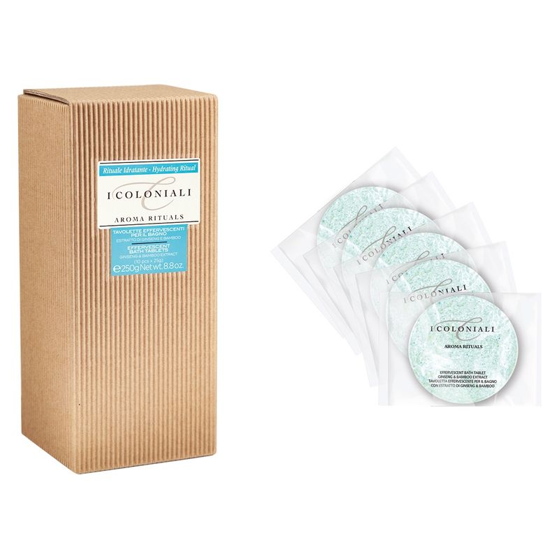 I Coloniali TAVOLETTE EFFERVESCENTI PER IL BAGNO GINSENG & BAMBOO
