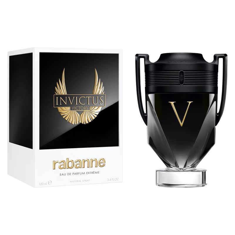 Rabanne Invictus Victory, Eau de Parfum Extrême Uomo, 100 ml Spray, Profumo maschile intenso e sensuale, Fragranza Ambrata Fresca e Orientale