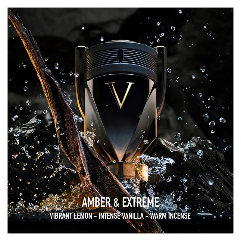 Rabanne Invictus Victory, Eau de Parfum Extrême Uomo, 100 ml Spray, Profumo maschile intenso e sensuale, Fragranza Ambrata Fresca e Orientale