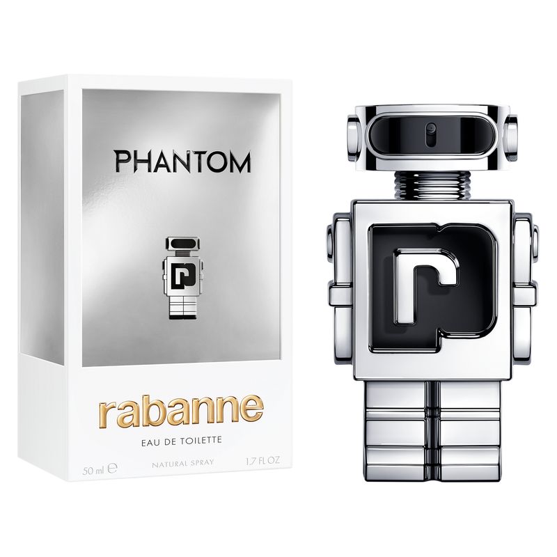 Rabanne Phantom, Eau de Toilette Uomo, 50 ml Spray, Profumo maschile aromatico e legnoso con lavanda, limone e vaniglia, Fragranza futuristica Rabanne Phantom, Eau de Toilette Uomo, 50 ml Spray, Profumo maschile aromatico e legnoso con lavanda, limone e vaniglia, Fragranza futuristica