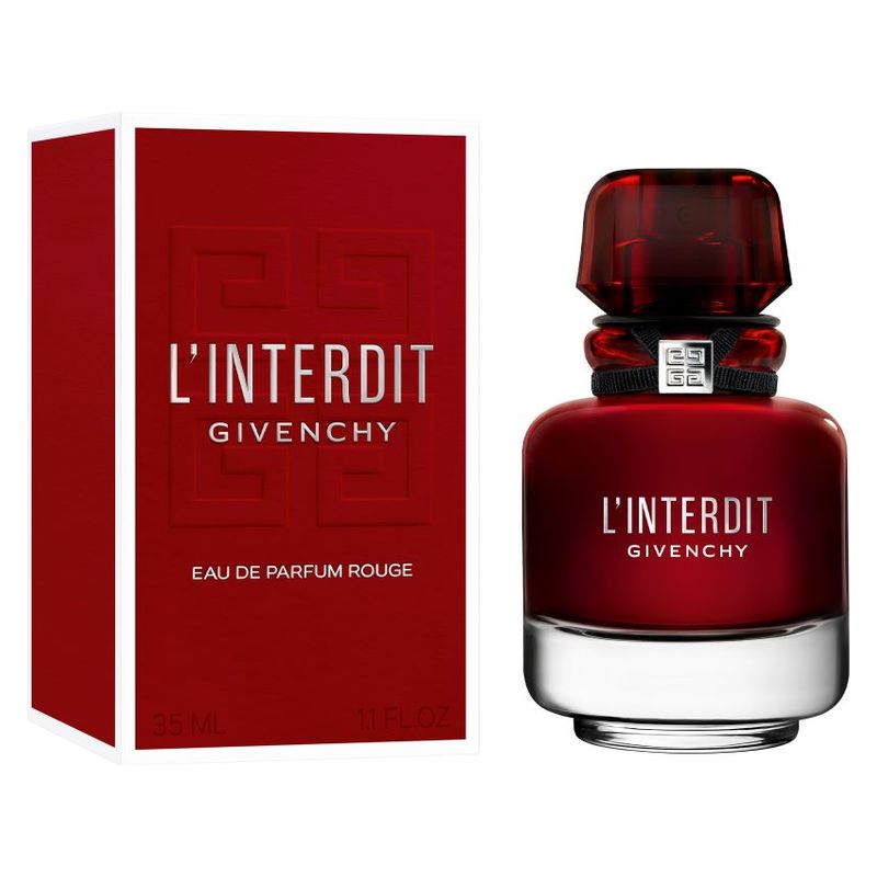 Givenchy L'Interdit Rouge, Eau de Parfum Donna, 35 ml Spray, Profumo Floreale Speziato Legnoso, Fragranza Intensa, Calda e Sensuale