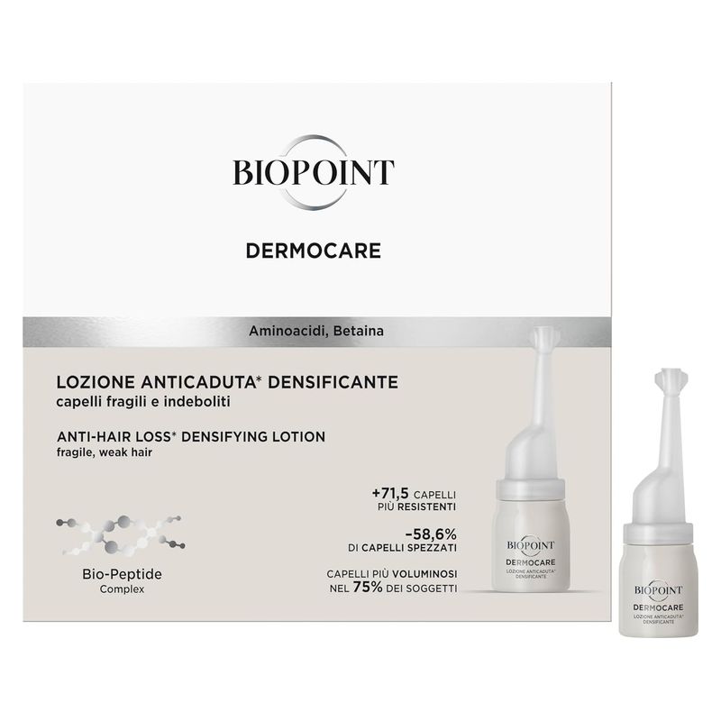 Biopoint Dermocare Trattamento Anticaduta Donna in Fiale, Azione Ridensificante, 20 Fiale da 6 ml, per Capelli Fragili e Cute Sensibile Biopoint Dermocare Trattamento Anticaduta Donna in Fiale, Azione Ridensificante, 20 Fiale da 6 ml, per Capelli Fragili e Cute Sensibile