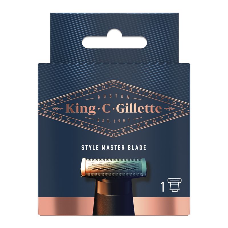 King C Gillette Regolabarba Uomo Rasoio Elettrico Kit Professionale 3 Testine