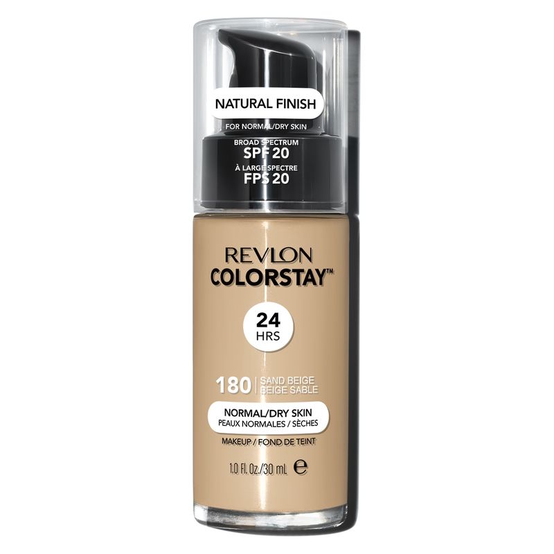 Revlon Colorstay Fondotinta Pelli Normali/Secche, 30 ml, SPF 20, 180 Sand Beige, Lunga Tenuta 24H, Finish Naturale, Make-up Viso Idratante Donna Revlon Colorstay Fondotinta Pelli Normali/Secche, 30 ml, SPF 20, 180 Sand Beige, Lunga Tenuta 24H, Finish Naturale, Make-up Viso Idratante Donna