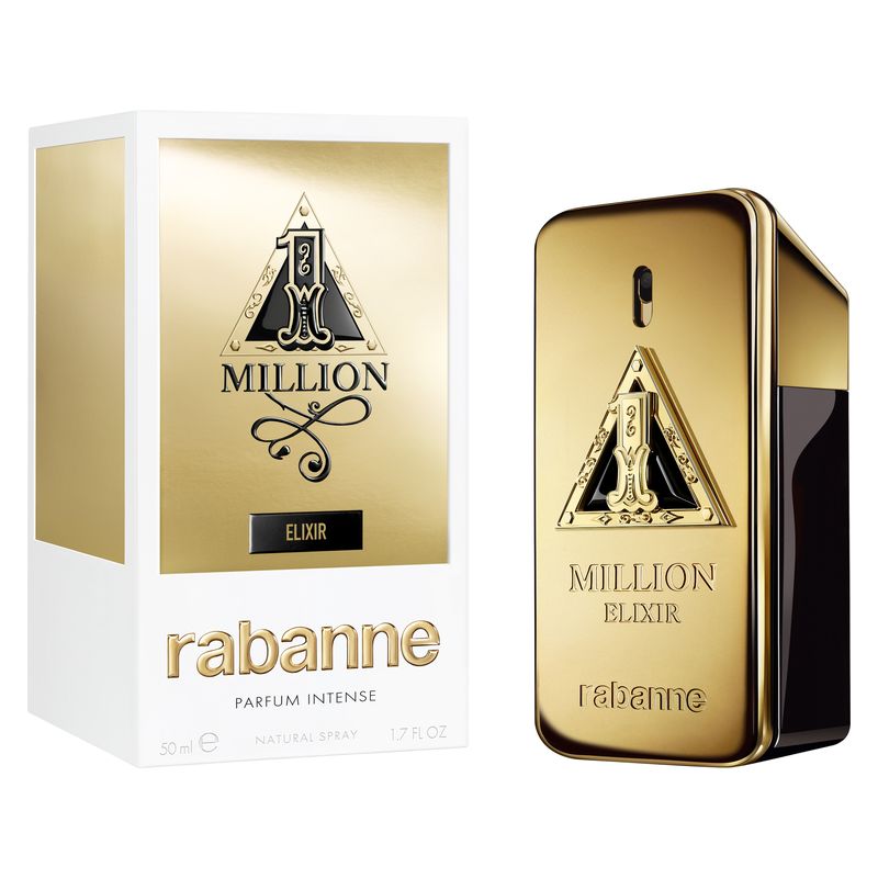 Rabanne 1 Million Elixir, Parfum Intense Uomo, 50 ml Spray, Profumo Ambrato Legnoso con note di Vaniglia, Mela e Rosa Damascena, Lunga Durata