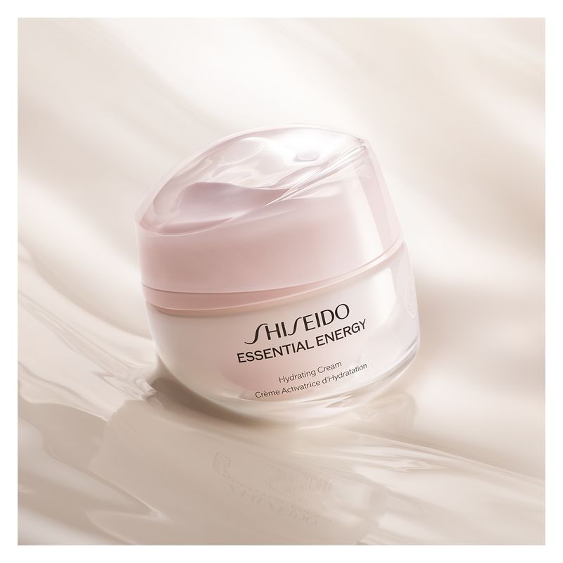 Shiseido Essential Energy Hydrating Cream, Crema Viso Idratante Donna, 50 ml, con Acido Ialuronico e Ginseng, previene le linee sottili