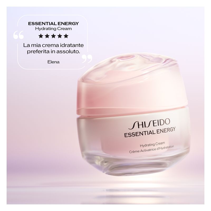 Shiseido Essential Energy Hydrating Cream, Crema Viso Idratante Donna, 50 ml, con Acido Ialuronico e Ginseng, previene le linee sottili
