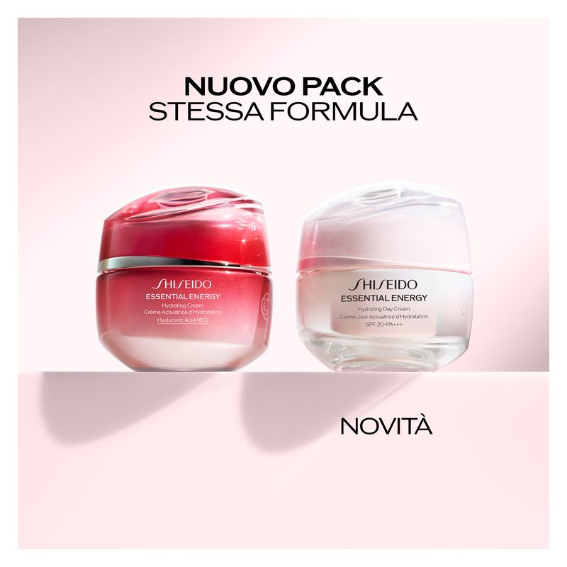 Shiseido Essential Energy Hydrating Day Cream, Crema Giorno Idratante Viso con SPF 20, 50 ml, con Acido Ialuronico e Ginseng per Linee Sottili