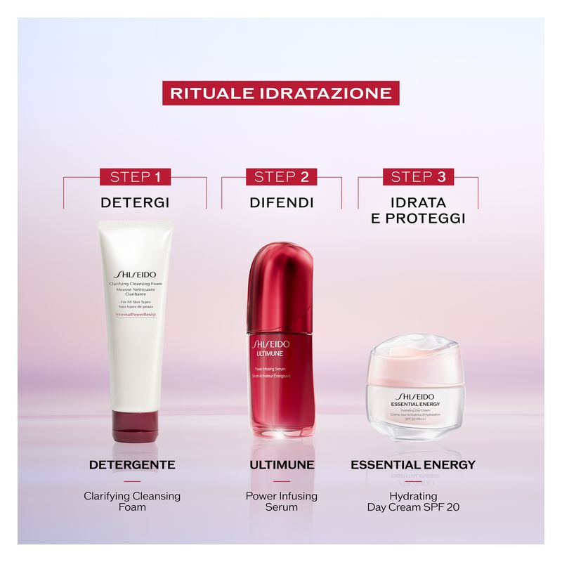 Shiseido Essential Energy Hydrating Day Cream, Crema Giorno Idratante Viso con SPF 20, 50 ml, con Acido Ialuronico e Ginseng per Linee Sottili