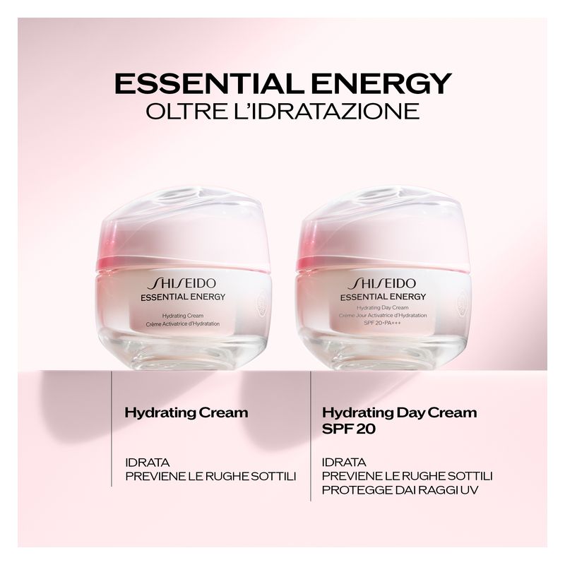Shiseido Essential Energy Hydrating Day Cream, Crema Giorno Viso Idratante con SPF 20 Donna, Ricarica 50 ml, per tutti i tipi di pelle