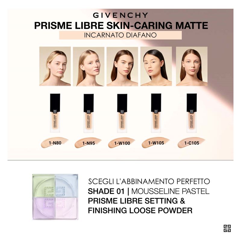 Givenchy - Prisme Libre Skin-Caring Matte - Fondotinta Liquido Opacizzante 24 H