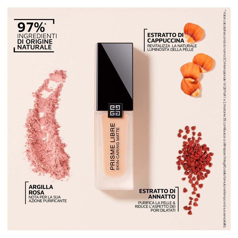 Givenchy Prisme Libre Skin-Caring Matte, Fondotinta Liquido Opacizzante Donna, 30 ml, Colore 02-N160, Lunga Tenuta 24H con Finish Luminoso Matte Givenchy Prisme Libre Skin-Caring Matte, Fondotinta Liquido Opacizzante Donna, 30 ml, Colore 02-N160, Lunga Tenuta 24H con Finish Luminoso Matte