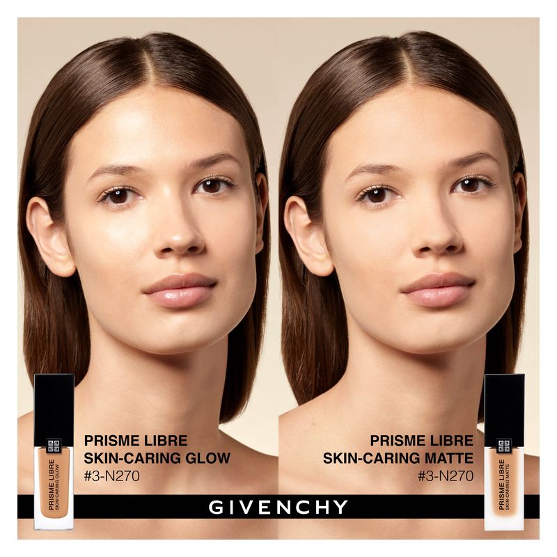 Givenchy Prisme Libre Skin-Caring Matte, Fondotinta Liquido Opacizzante Donna, 30 ml, Colore 03-N270, Lunga Tenuta 24H con Finish Luminoso Matte