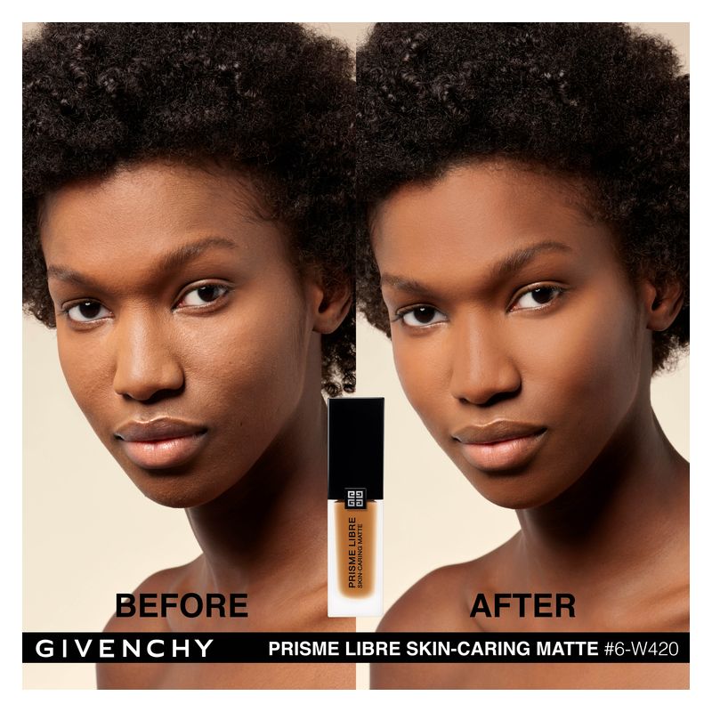 Givenchy Prisme Libre Skin-Caring Matte, Fondotinta Liquido Opacizzante 24H, 30 ml, Colore 06-W420, Finish Luminoso Matte e Coprenza Modulabile Givenchy Prisme Libre Skin-Caring Matte, Fondotinta Liquido Opacizzante 24H, 30 ml, Colore 06-W420, Finish Luminoso Matte e Coprenza Modulabile
