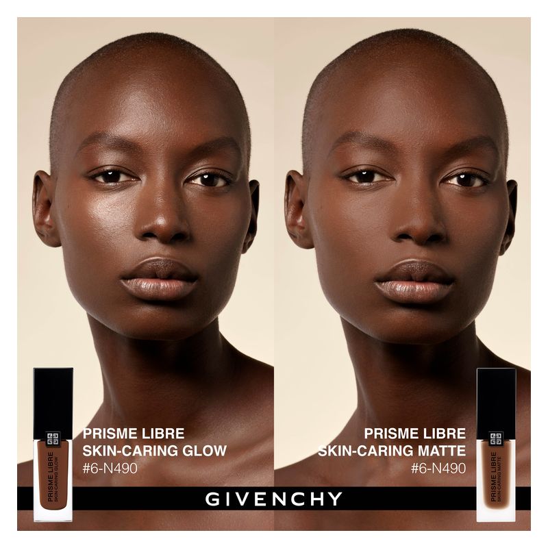 Givenchy Prisme Libre Skin-Caring Matte, Fondotinta Liquido Opacizzante Donna, 30 ml, Tonalità 06-N480, Lunga Tenuta 24H con Finish Luminoso