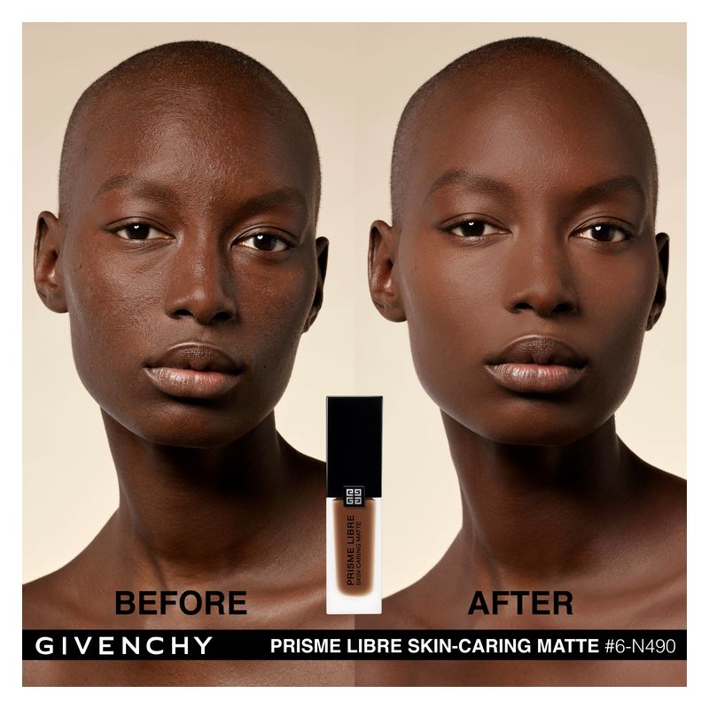 Givenchy Prisme Libre Skin-Caring Matte, Fondotinta Liquido Opacizzante 30 ml, Tonalità 06-N490, Lunga Tenuta 24H, Finish Luminoso e Naturale Givenchy Prisme Libre Skin-Caring Matte, Fondotinta Liquido Opacizzante 30 ml, Tonalità 06-N490, Lunga Tenuta 24H, Finish Luminoso e Naturale