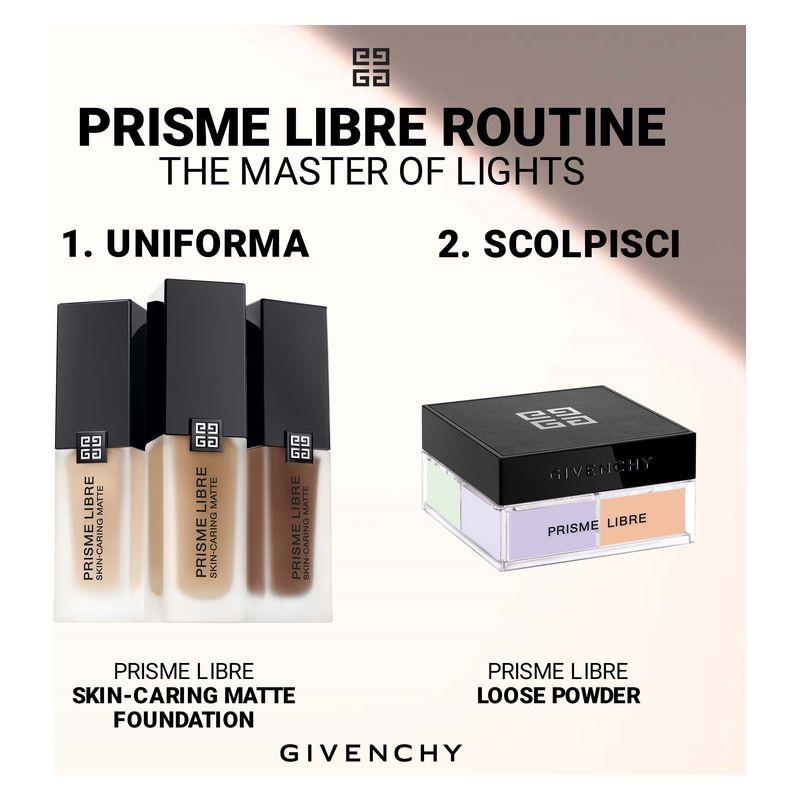 Givenchy Prisme Libre Skin-Caring Matte, Fondotinta Liquido Opacizzante 30 ml, Tonalità 06-N490, Lunga Tenuta 24H, Finish Luminoso e Naturale Givenchy Prisme Libre Skin-Caring Matte, Fondotinta Liquido Opacizzante 30 ml, Tonalità 06-N490, Lunga Tenuta 24H, Finish Luminoso e Naturale