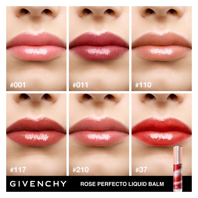 Givenchy Rose Perfecto Liquid Balm, Balsamo Labbra Liquido Idratante, 011 Black Pink, 6 ml, Finish Lucido Naturale, Effetto Rimpolpante e Nutriente