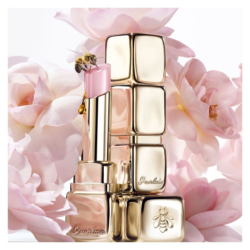 Guerlain KissKiss Bee Glow, Balsamo Labbra Colorato Donna, 3.2 g, 319 Peach Glow, Idratante e Rigenerante al Miele, 98% Ingredienti Naturali