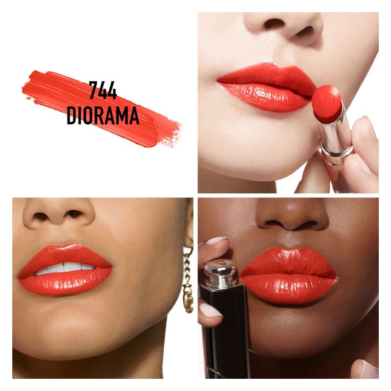 DIOR Addict, Rossetto Brillante Idratante Donna, 744 Diorama, 3.2 g, Ricaricabile con 90% Ingredienti Naturali, Finish Luminoso e Lunga Tenuta DIOR Addict, Rossetto Brillante Idratante Donna, 744 Diorama, 3.2 g, Ricaricabile con 90% Ingredienti Naturali, Finish Luminoso e Lunga Tenuta