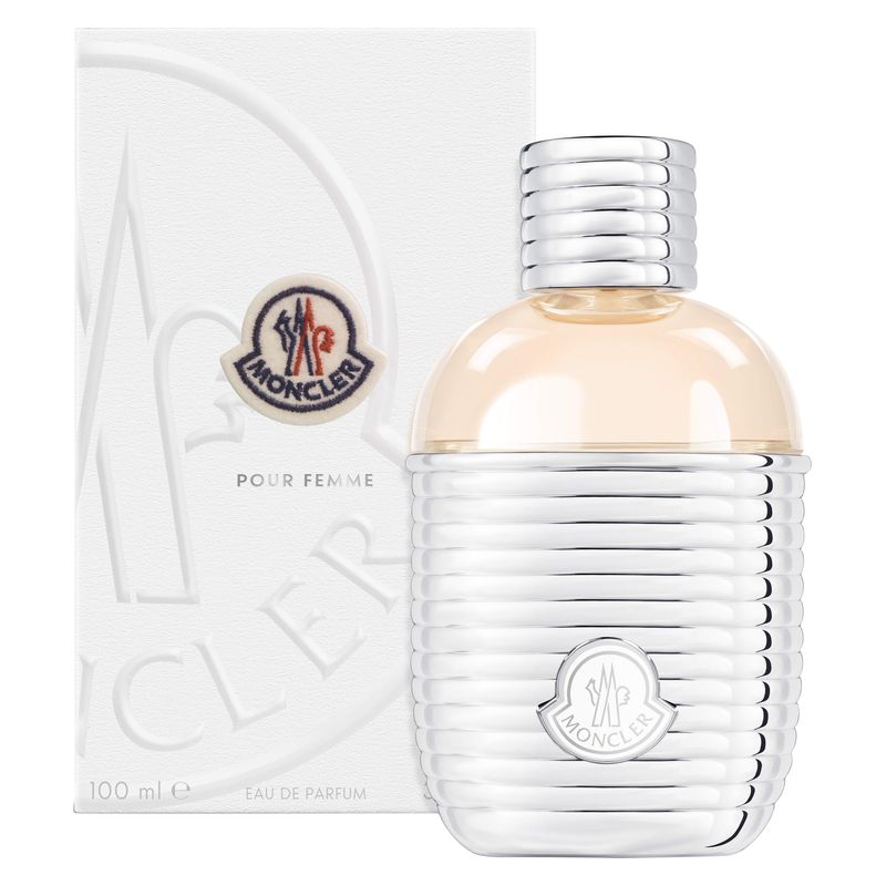 Moncler Pour Femme, Eau de Parfum Donna, 100 ml Spray, Fragranza esclusiva con note di neve, Profumo legnoso floreale, Idea regalo di lusso