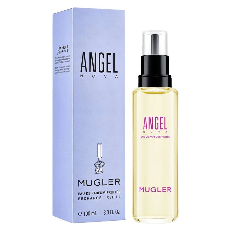 Mugler Angel Nova, Eau de Parfum Ricarica Donna, 100 ml, Fragranza Floreale Fruttata Legnosa, Profumo Ricaricabile Sostenibile