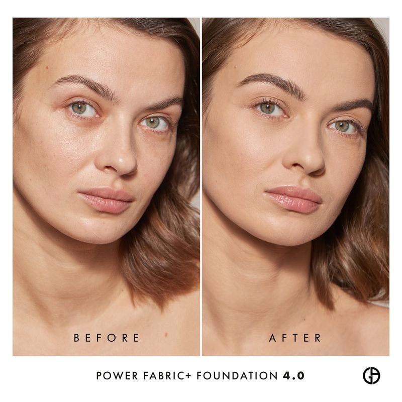 Armani Power Fabric+ Foundation, Fondotinta Fluido Lunga Tenuta Donna, 30 ml, Colore 4 Fair Warm, SPF 20, Finish Mat Naturale, Coprenza Elevata