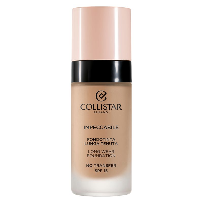 Collistar Impeccabile Fondotinta Lunga Tenuta No Transfer, Fluido Donna, 30 ml, SPF 15, Colore 4N Sabbia, Finish Matte e Coprenza modulabile Collistar Impeccabile Fondotinta Lunga Tenuta No Transfer, Fluido Donna, 30 ml, SPF 15, Colore 4N Sabbia, Finish Matte e Coprenza modulabile