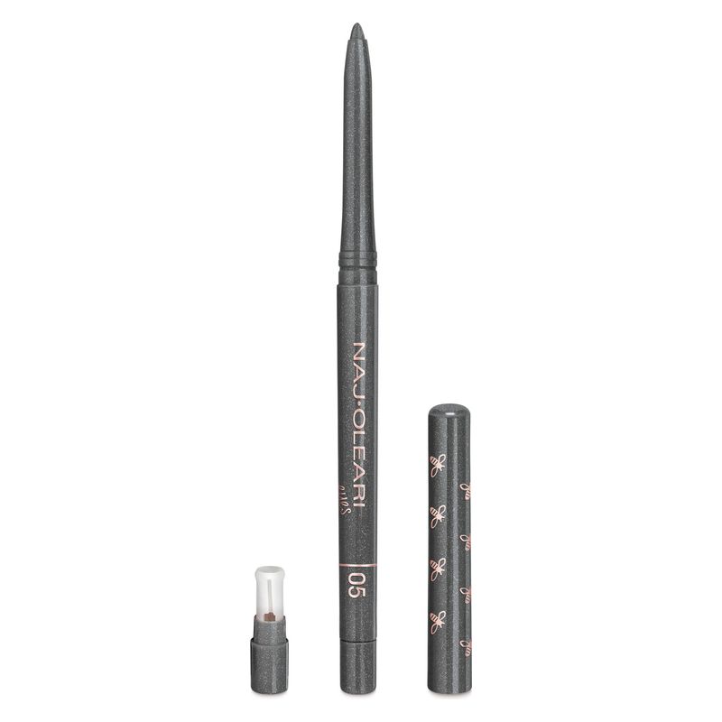 NAJ·OLEARI Irresistible Eyeliner & Kajal, Matita Occhi Automatica Donna, 05 Acciaio, Lunga Tenuta, Waterproof con Temperino, Sguardo Intenso NAJ·OLEARI Irresistible Eyeliner & Kajal, Matita Occhi Automatica Donna, 05 Acciaio, Lunga Tenuta, Waterproof con Temperino, Sguardo Intenso