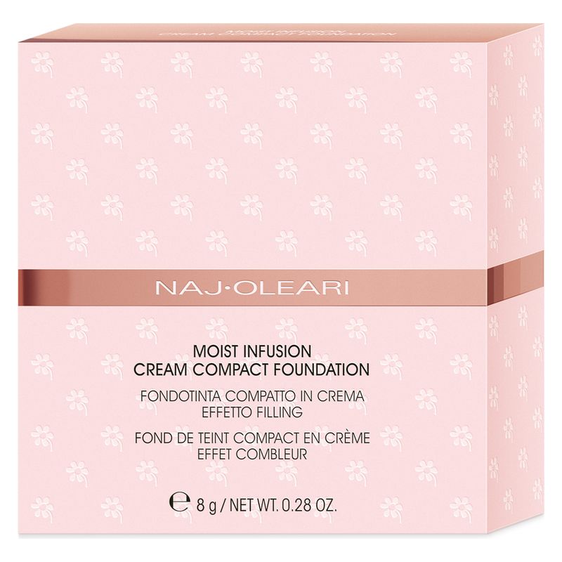 NAJ·OLEARI Moist Infusion Cream Foundation, Fondotinta Compatto in Crema, Colore 03 Vaniglia, Idratante e a Lunga Tenuta, Effetto luminoso