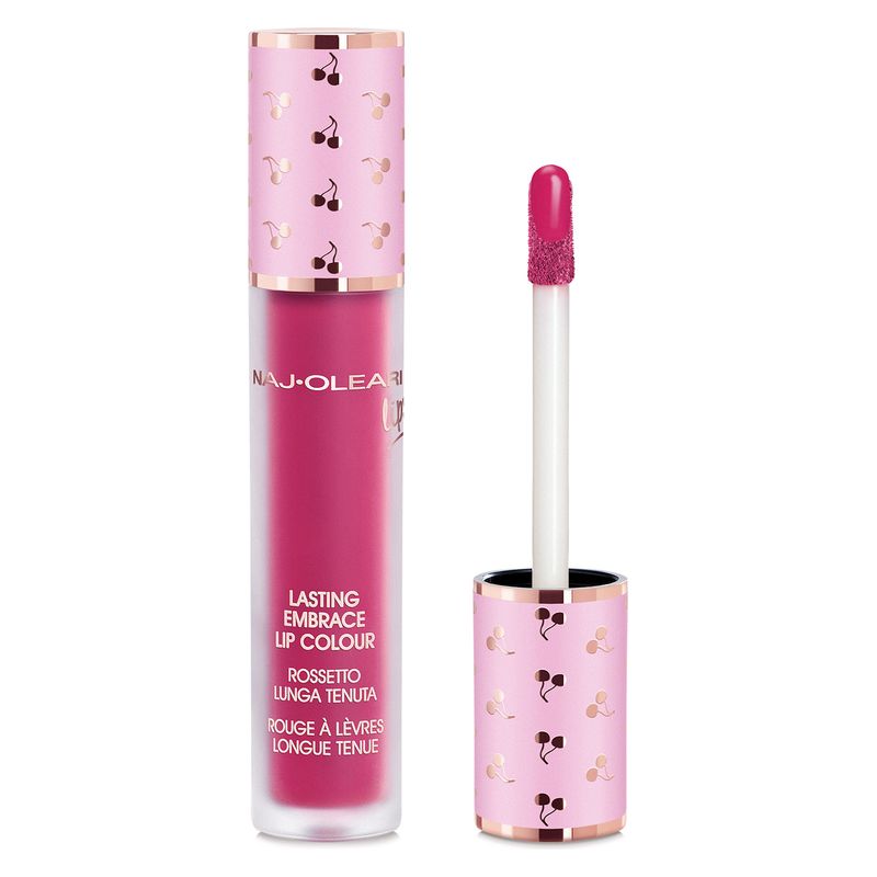 NAJ·OLEARI Lasting Embrace Lip Colour, Rossetto Liquido Lunga Tenuta, 05  Magenta, 5 ml, Tinta Labbra Idratante con Acido Ialuronico, Finish Mat