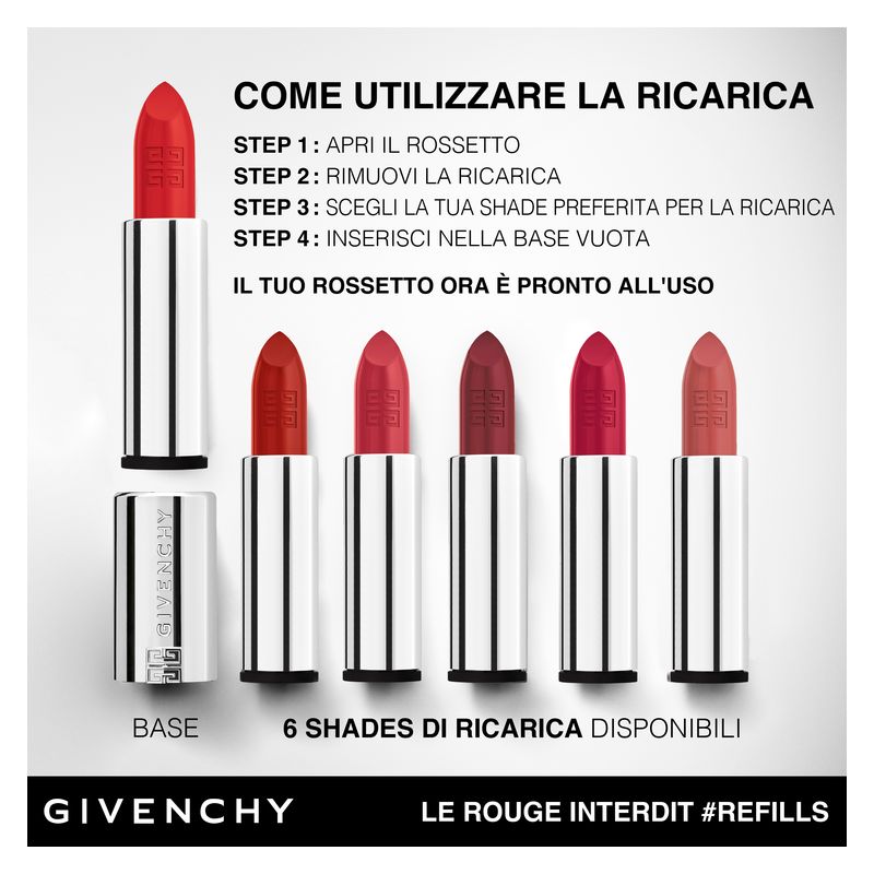 Givenchy Le Rouge Interdit Intense Silk, Rossetto Donna, 3.4g, 330 Rouge Ambré, Finish Setoso e Luminoso, Lunga Tenuta fino a 12 ore, Idratazione 24h