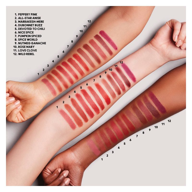 MAC Powder Kiss Velvet Blur Slim Stick, Rossetto Idratante Matte, 2 g, Colore Spice World, Effetto Vellutato e Lunga Tenuta, Rossetto Idratante