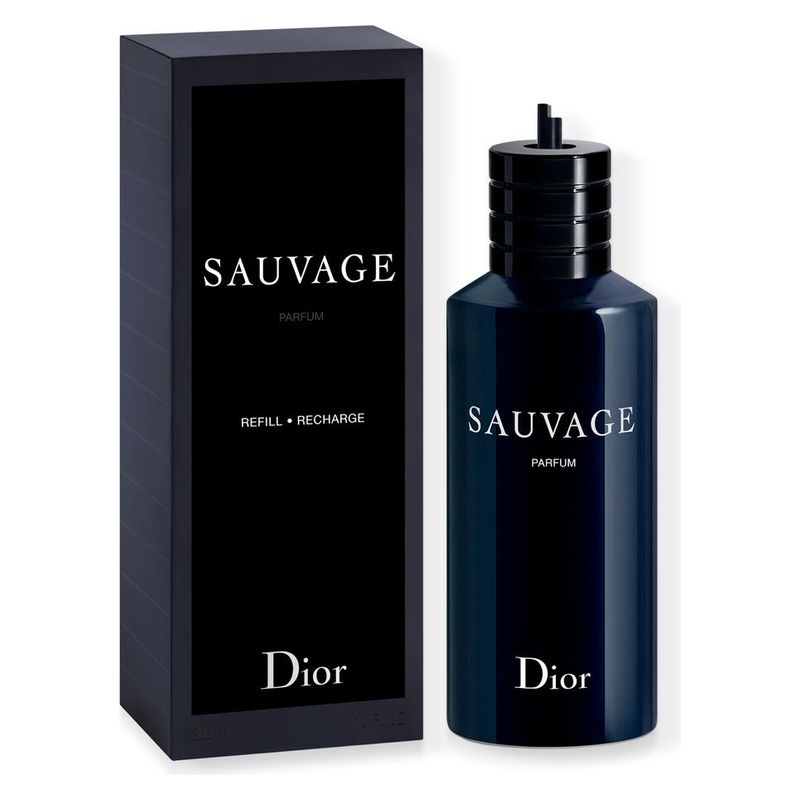 DIOR Sauvage Parfum, Ricarica Uomo, 300 ml, Eco-Sostenibile per Flacone da 100 ml, Profumo Uomo Orientale Fougère Intenso e Persistente