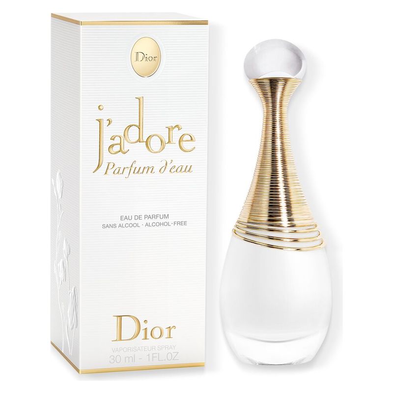 DIOR J'adore Parfum D'eau, Eau de Parfum Donna Sans Alcool, 30 ml Spray, Formula a base d'acqua, Profumo floreale fresco e luminoso