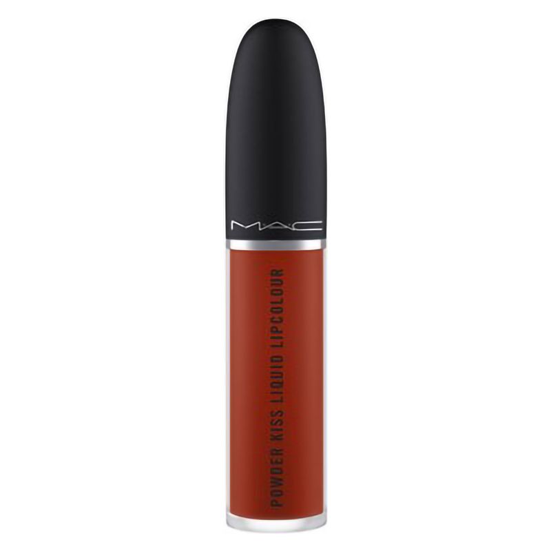 MAC Powder Kiss Liquid Lipcolour, Rossetto Liquido Effetto Opaco, Colore Marrakesh-Mere, 5 ml, Tinta Labbra Idratante a Lunga Tenuta con Finish Mat